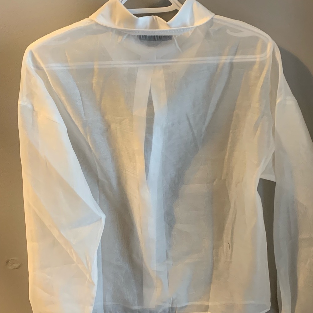 White sheer button down. - Picture 2 of 2